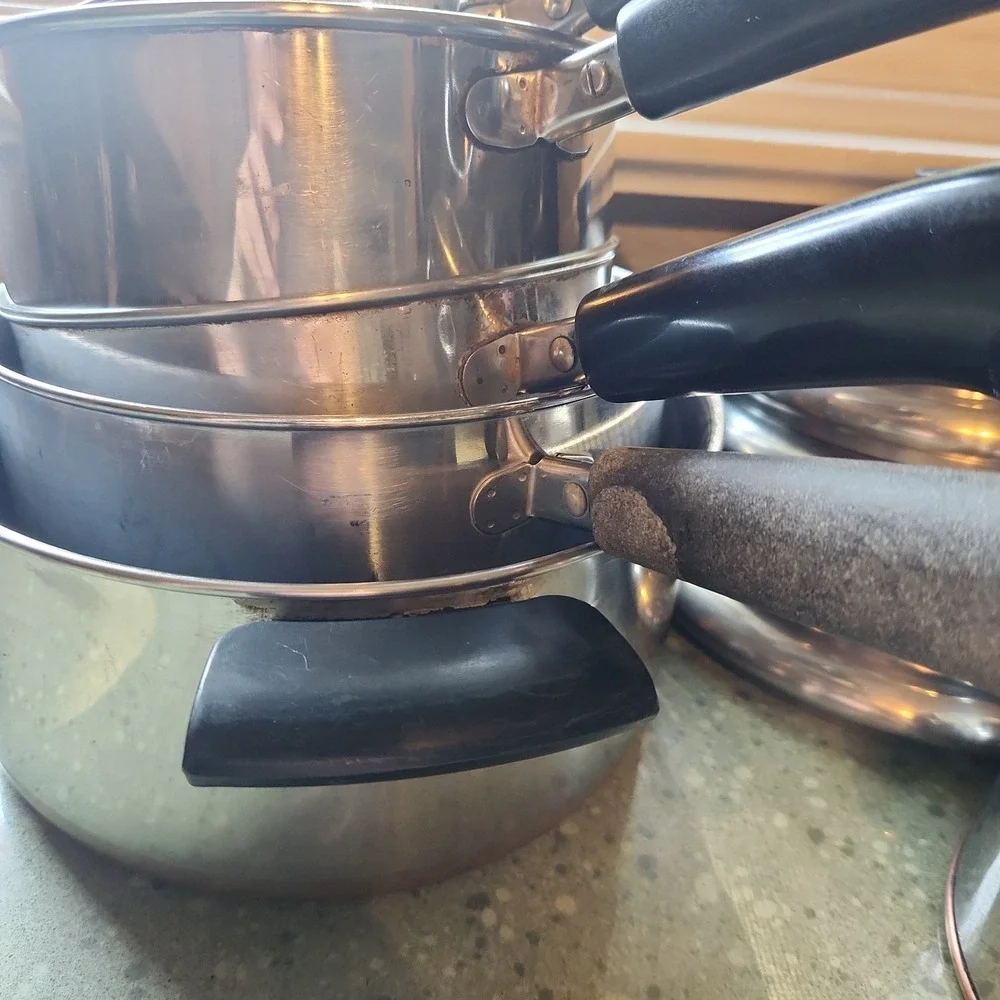 VTG Revere Ware Copper Bottom Pots Set, 11 Piece